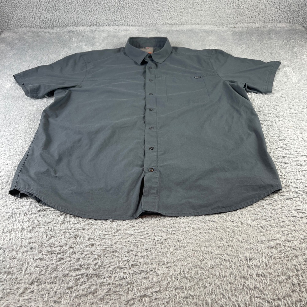 5.11 Tactical Mens Large Gray Short Sleeve Button Down Utility Shirt TLBLIN